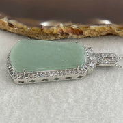 Natural Type A Semi Icy Blueish Green Jadeite Wushipai Necklace in S925 Silver | (17.84g | 42cm S925 | 37.0 x 24.0 x 2.0mm | Unobstructed Peace & Supreme Protection Anchor, Feng Shui Harmony & Executive Calm Necklace) - Huangs Jadeite and Jewelry Pte Ltd