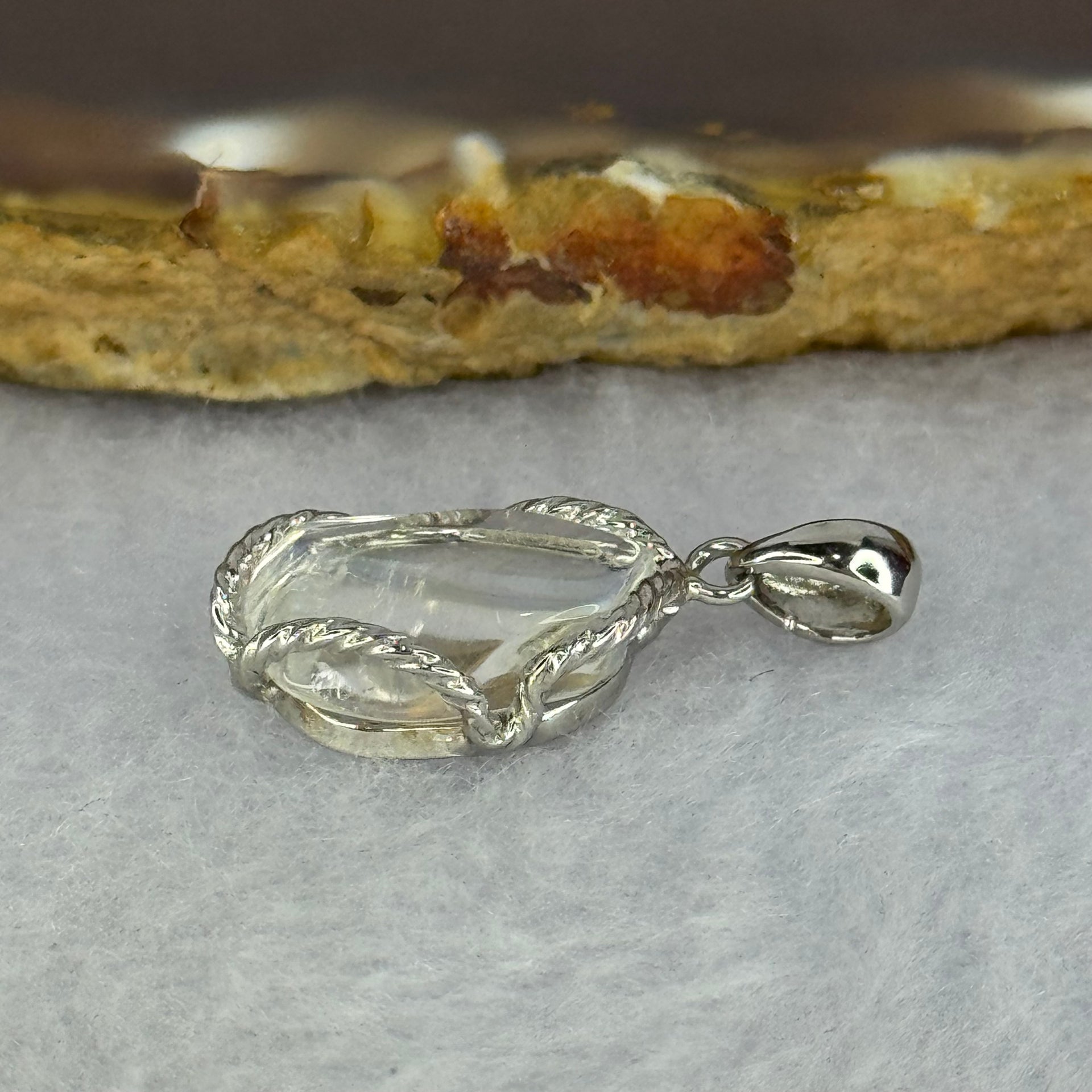 Natural Madagascar Blue Moonstone in S925 Silver Pendant 2.18g 13.5 by 9.9 by 4.2mm - Huangs Jadeite and Jewelry Pte Ltd