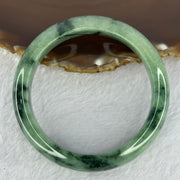 Type A Dark Green Piao Hua Jadeite Bangle 66.76g Internal Diameter 58.4mm 13.9 by 8.7mm (Very Slight External Rough) - Huangs Jadeite and Jewelry Pte Ltd