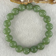 Type A Burmese Icy Oily Green Jade Jadeite Bracelet 39.07g 10.8mm bead 18 beads 16cm - Huangs Jadeite and Jewelry Pte Ltd
