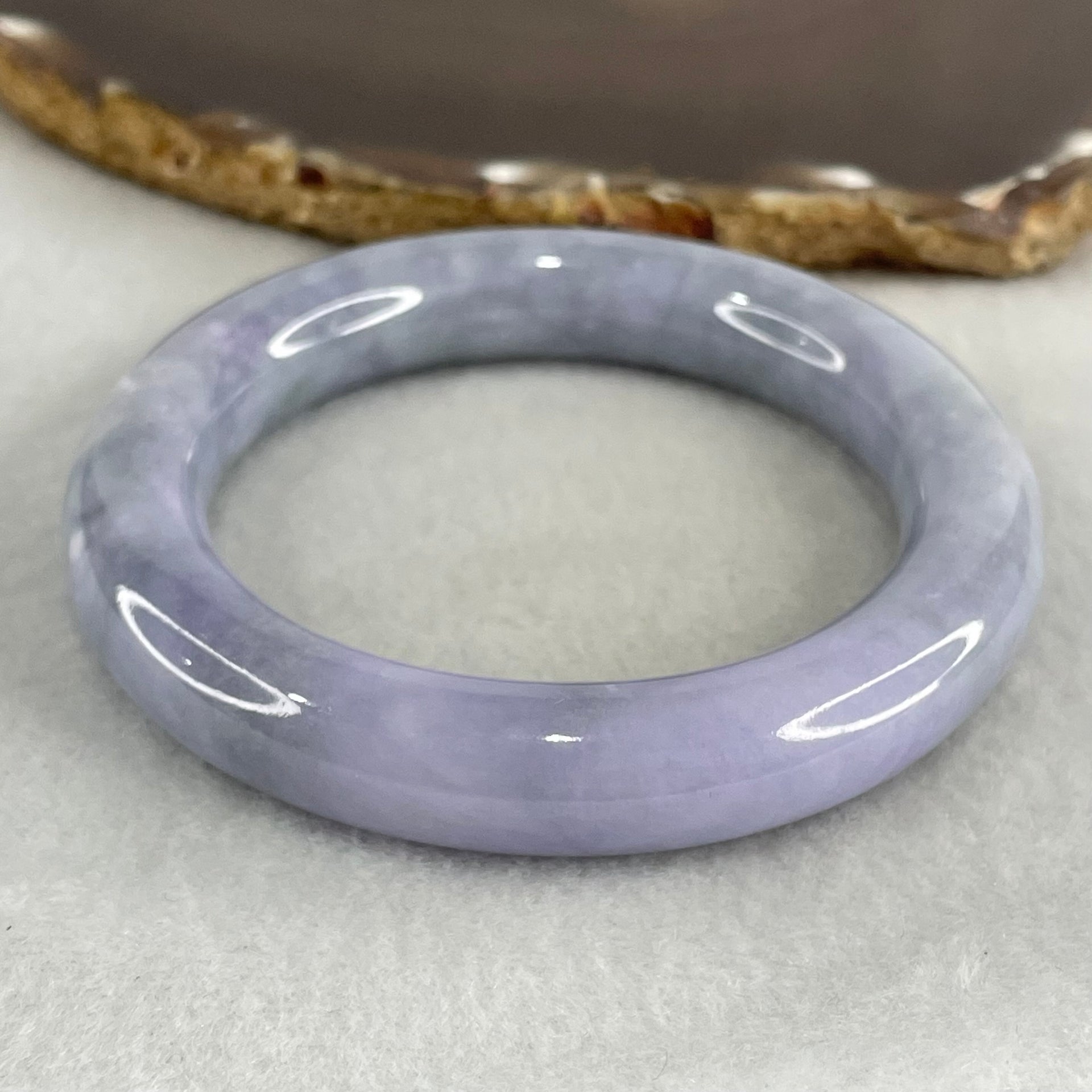 Type A Deep Lavender Jadeite Bangle 73.89g Internal Diameter 55.2mm by 11.9 by 11.4mm (Slight Internal Lines, Burnt) - Huangs Jadeite and Jewelry Pte Ltd