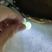 Tye A Natural Icy Green Jadeite Hulu in 18K 750 Yellow Gold and Diamonds Clasp Pendant 2.53g 17.5 by 13.5 by 5.9mm - Huangs Jadeite and Jewelry Pte Ltd