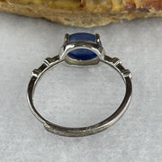 Natural Blue Kyanite Bead in S925 Sliver Adjustable Ring 1.86g 7.9 by 5.9 by 3.5mm - Huangs Jadeite and Jewelry Pte Ltd