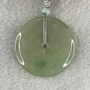 Grand Master Natural Semi Icy Light Green Jadeite Ping An Kou Pendant 20.36g 39.2 by 5.7mm - Huangs Jadeite and Jewelry Pte Ltd