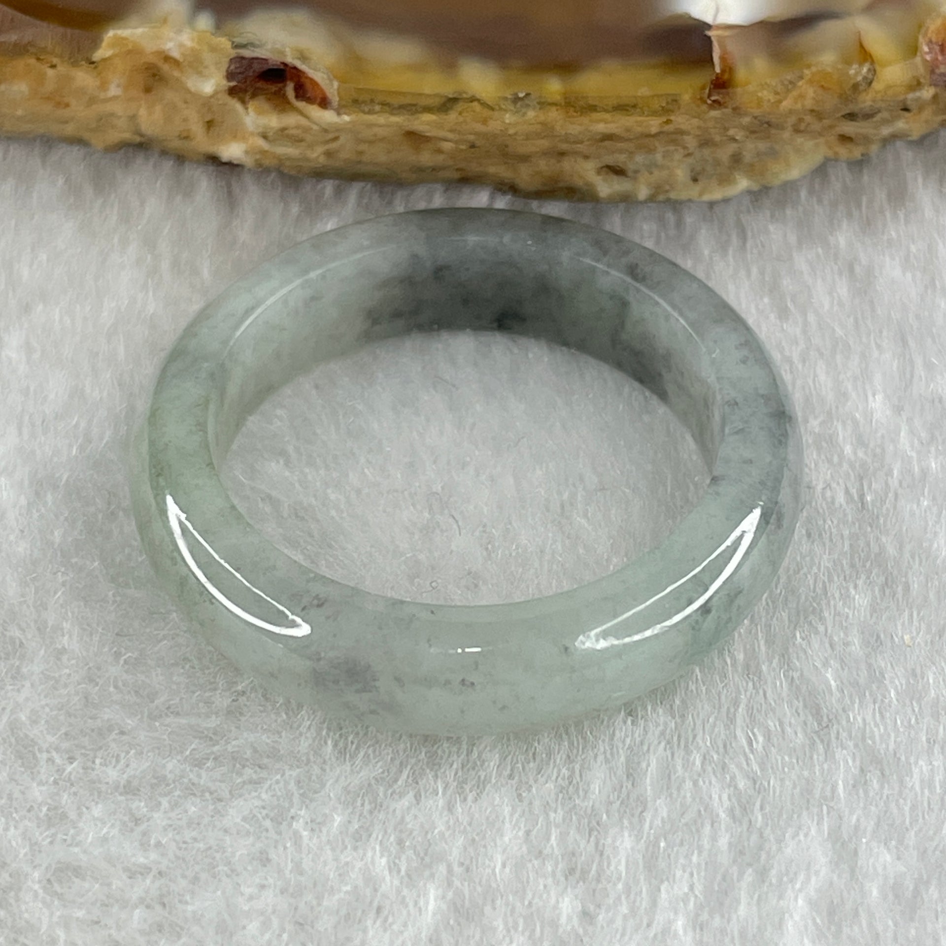 Type A Natural Grey Wuji with Lavender Piao Hua Jadeite Ring 3.52g 5.3. by 3.4mm US 9.2 HK 20.4 ( Close to Perfect ) - Huangs Jadeite and Jewelry Pte Ltd
