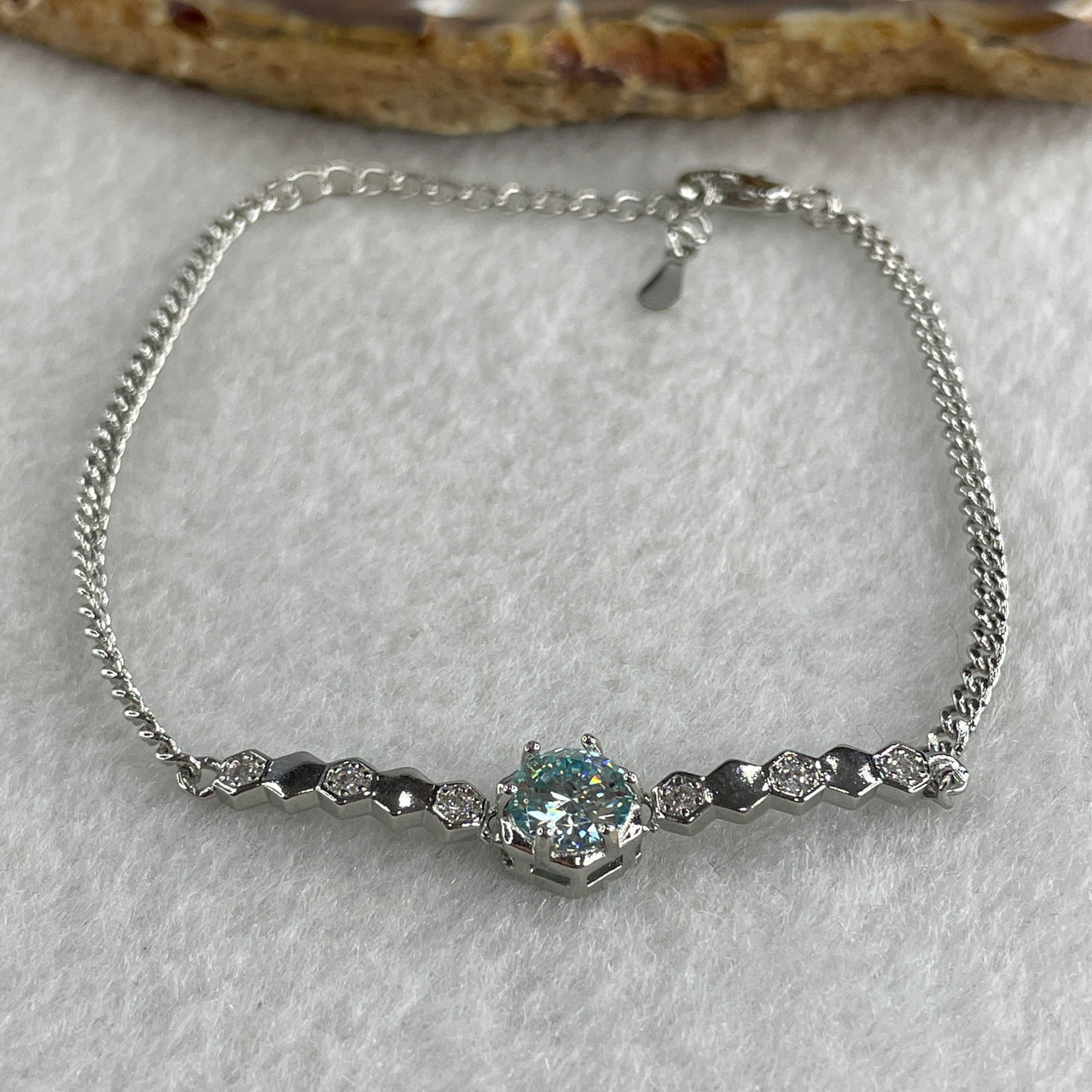 Certified Moissanites Bracelet in S925 Sliver 3.10g 7.0 by 2.5mm - Huangs Jadeite and Jewelry Pte Ltd