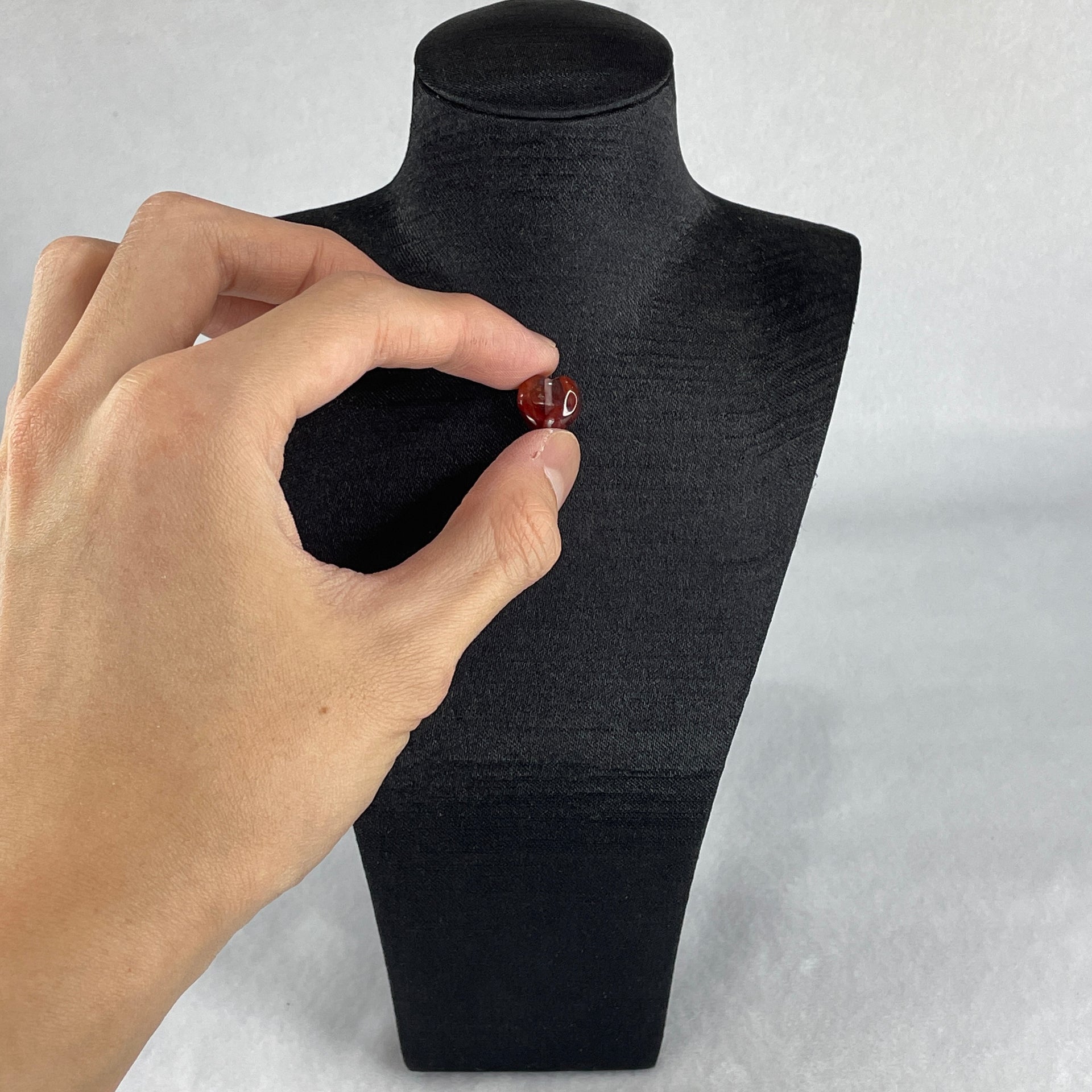 Natural Ferruginous Quartz Heart Shape Charm 1.53g 11.4 by 12.9 by 7.3mm - Huangs Jadeite and Jewelry Pte Ltd