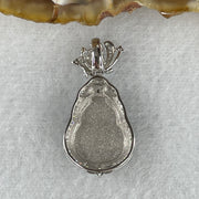 18K White Gold ICY Type A Green Omphasite Jadeite Hulu with Natural Diamonds Pendant 2.09g 27.3 by 13.8 by 6.7mm - Huangs Jadeite and Jewelry Pte Ltd