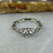 Cubic Zirconia in S925 Sliver Ring (Adjustable Size) 1.74g 6.5 by 4.5mm - Huangs Jadeite and Jewelry Pte Ltd