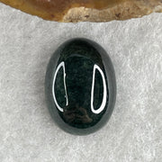 Type A Translucent Black Omphacite Jadeite Round Cabouchon Stone For Setting 1.33g 13.6 by 10.0 by 4.8mm - Huangs Jadeite and Jewelry Pte Ltd
