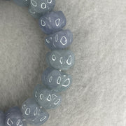 Certified High Grade Type A Full Intense Blueish Lavender Jadeite Lotus Flower Beads Bracelet 28.10g 11cm 10.7mm 20 Beads - Huangs Jadeite and Jewelry Pte Ltd