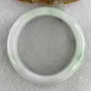 Natural Type A Light Lavender with Apple Green Piao Hua Jadeite Bangle 59.53g Inner Diameter 55.1mm 12.8 by 8.5mm (Close to Perfect) - Huangs Jadeite and Jewelry Pte Ltd