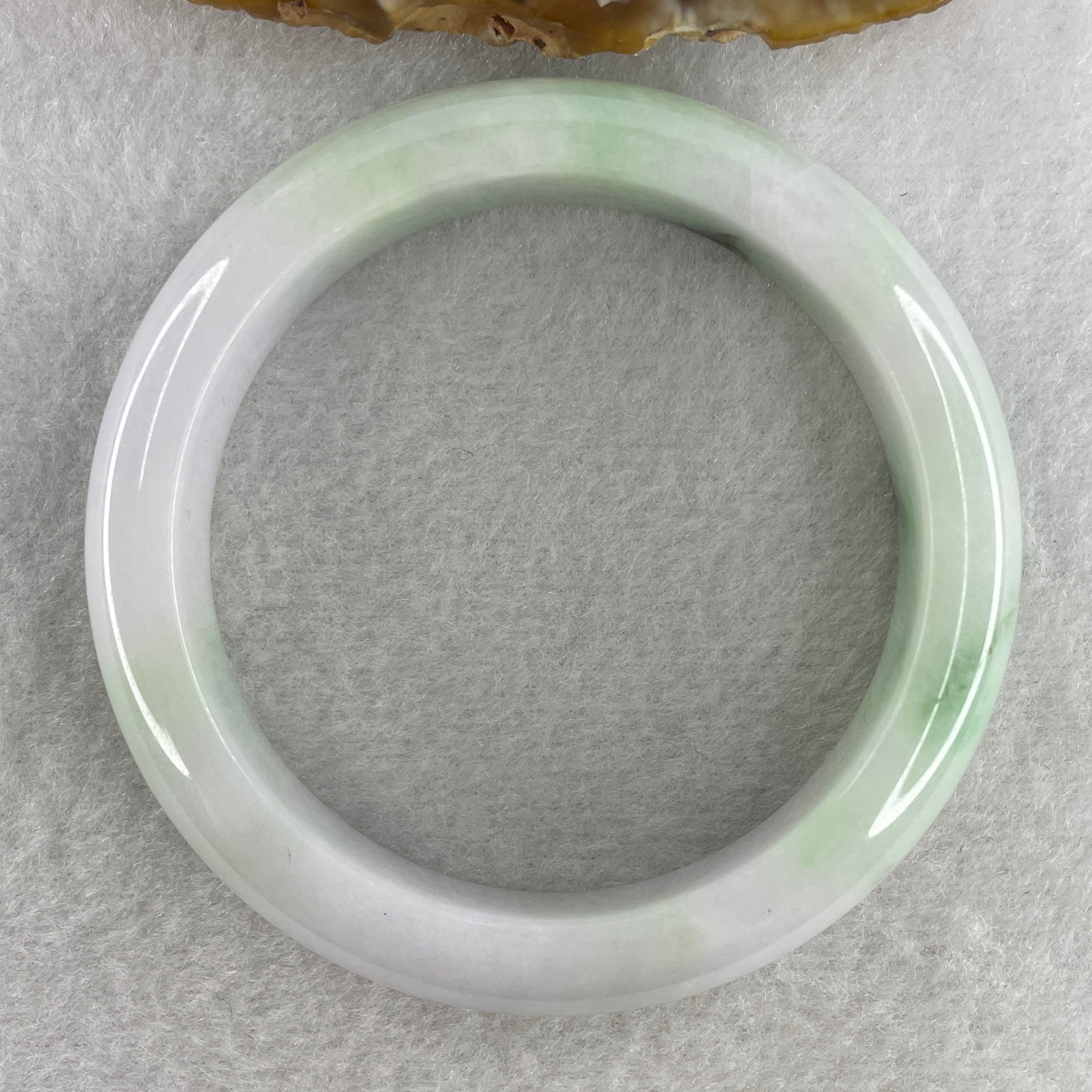 Natural Type A Light Lavender with Apple Green Piao Hua Jadeite Bangle 59.53g Inner Diameter 55.1mm 12.8 by 8.5mm (Close to Perfect) - Huangs Jadeite and Jewelry Pte Ltd