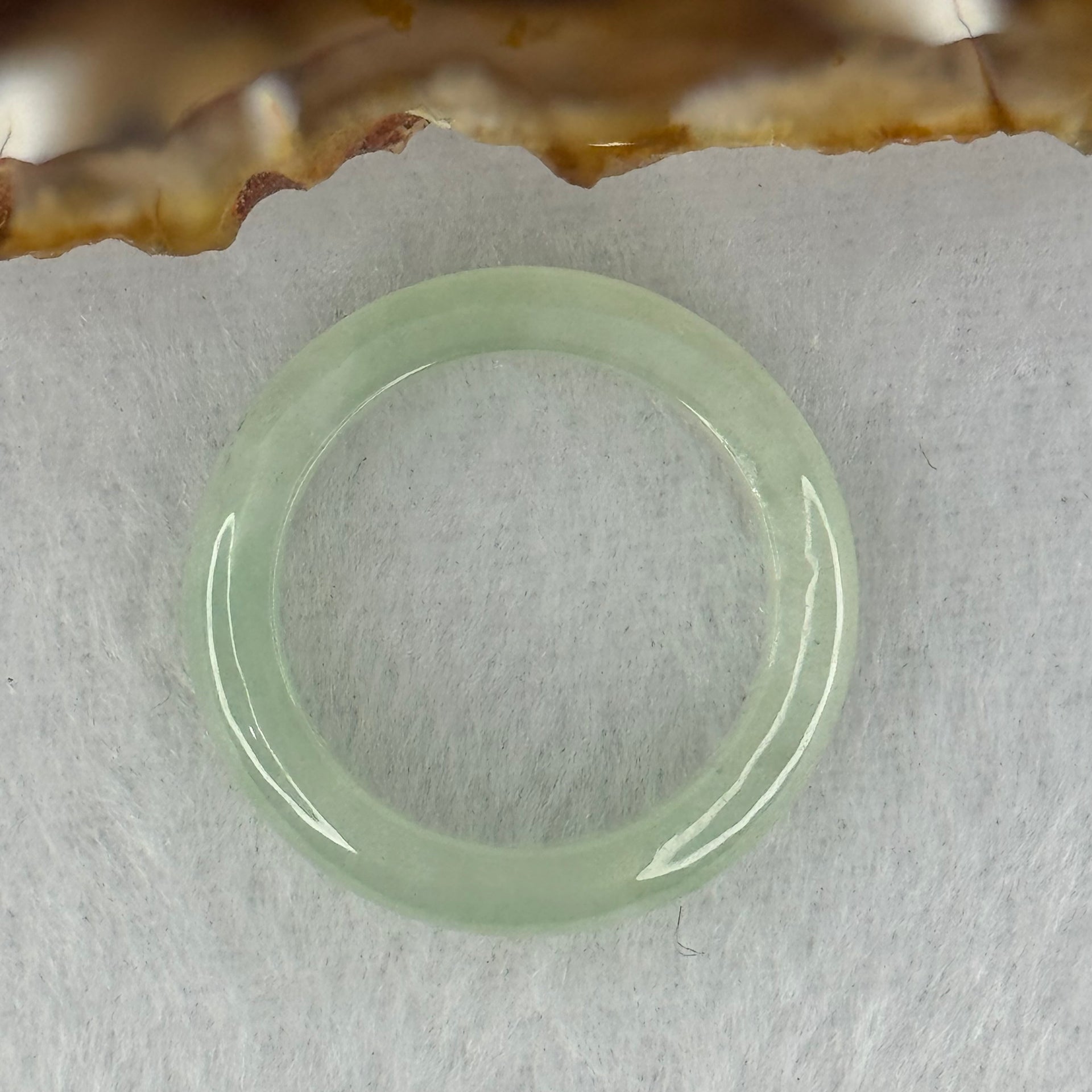 Type A Icy Light Green Jadeite Ring 3.35g 5.4 by 3.5mm US7.8 HK17.5 (Close to Perfect) - Huangs Jadeite and Jewelry Pte Ltd