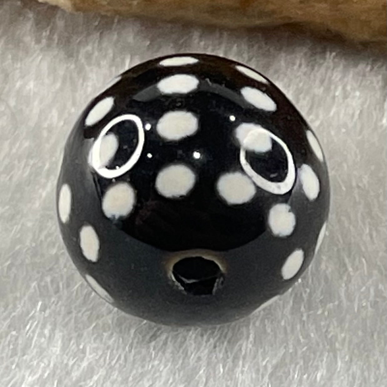 Natural Powerful Tibetan Old Oily Agate 50 Eyes Dzi Bead Heavenly Master (Tian Zhu) 五十眼天诛 1.43g 10.2 by 10.3mm - Huangs Jadeite and Jewelry Pte Ltd