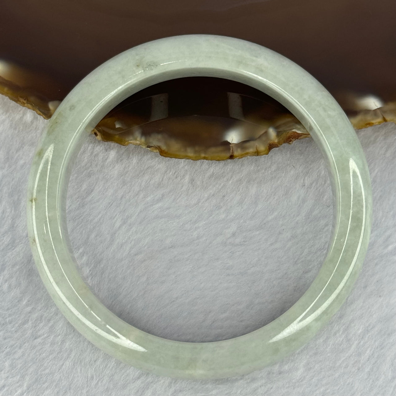 Type A Light Blueish Green Jadeite Bangle 60.01g Internal Diameter 60.1mm 12.4 by 18.3mm (Close to Perfect) - Huangs Jadeite and Jewelry Pte Ltd