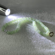 Type A Natural Semi Icy Light Green Jadeite Beads Necklace 39.10g 40cm 7.5mm 54Beads - Huangs Jadeite and Jewelry Pte Ltd