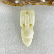 Natural White Nephrite Ancient Man Pendant 23.46g 47.6 by 17.6 by 18.5mm - Huangs Jadeite and Jewelry Pte Ltd