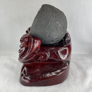 Natural Amethyst Cave with Wooden Stand 2,387.0g 153.2 by 143.7 by 165.0mm - Huangs Jadeite and Jewelry Pte Ltd