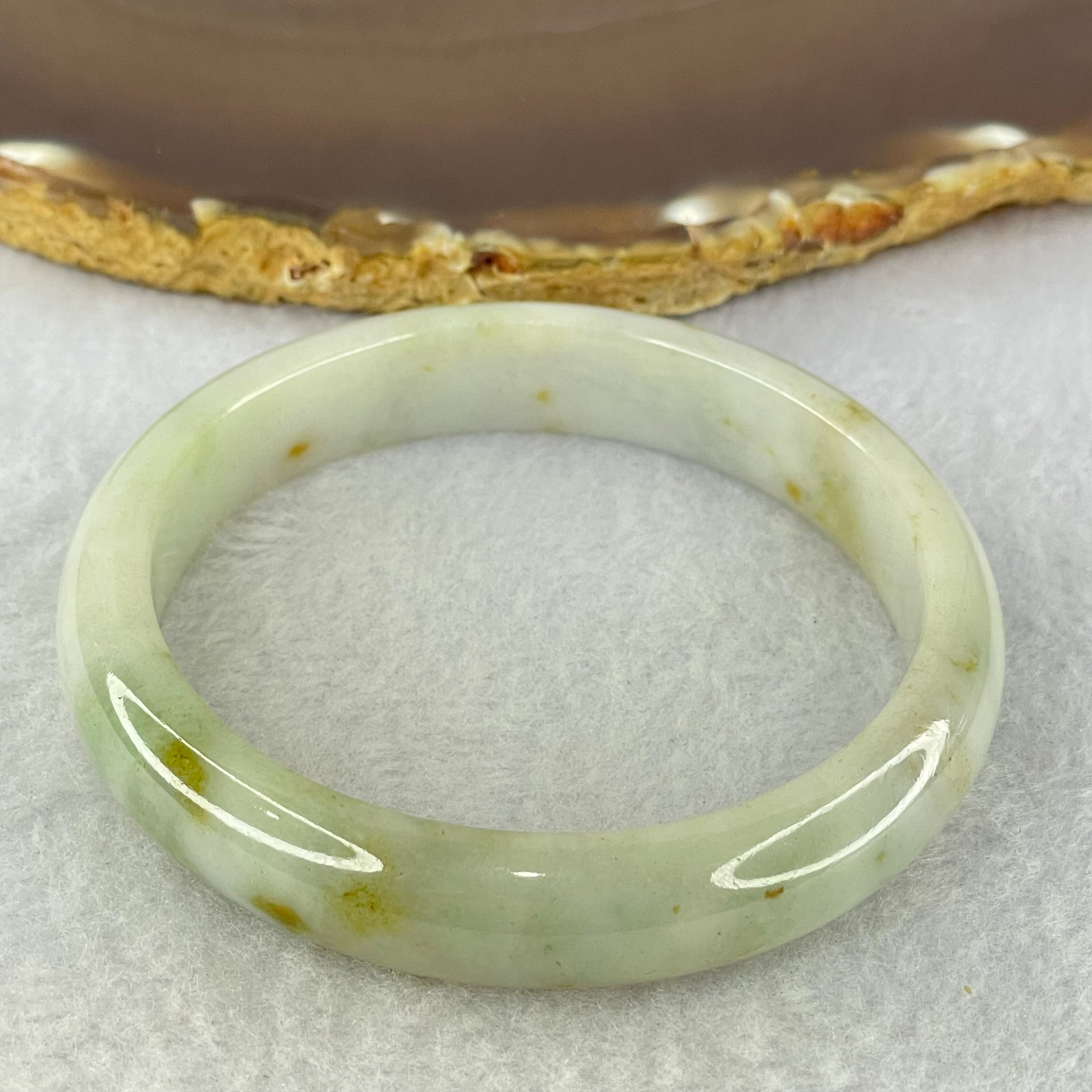 Type A Lavender and Green with Brown Patches Jadeite Bangle Internal Diameter 58.2mm 48.01g 12.3 by 7.6mm (Very Slight Internal Lines) - Huangs Jadeite and Jewelry Pte Ltd