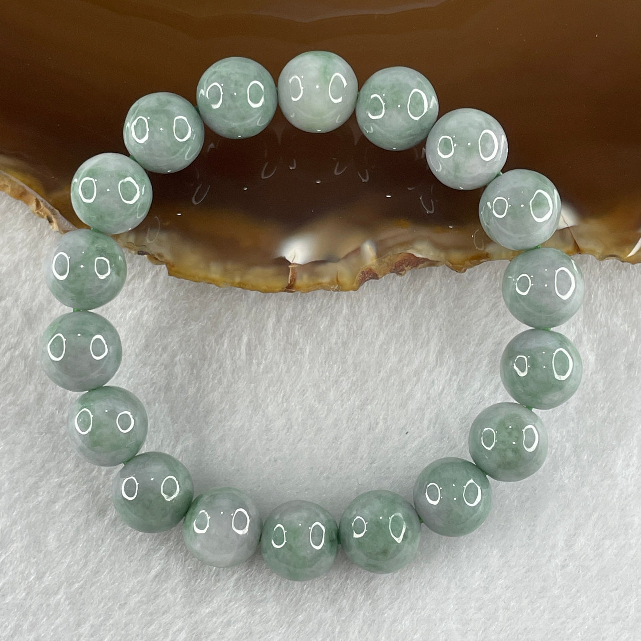 Natural Blueish Green Amazonite Beads Bracelet 28.34g 14cm 10.0mm 18 Beads