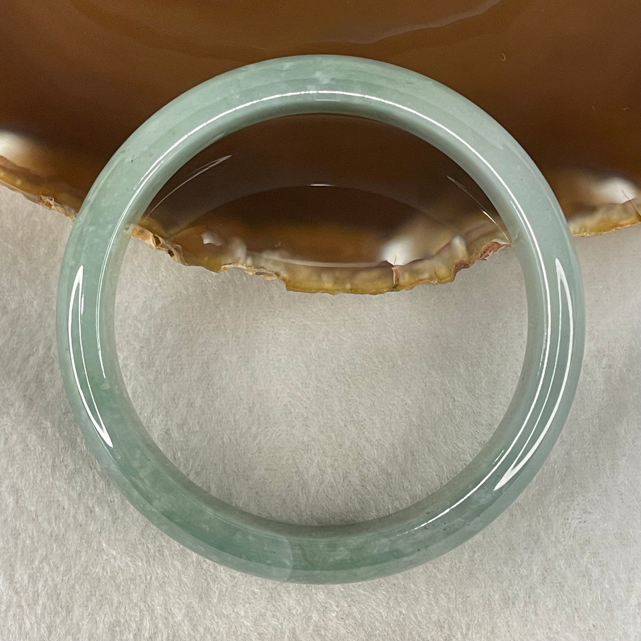 Type A Blueish Green Jadeite Bangle 48.91g Inner Diameter 57.1mm 12.9 by 7.2mm (Internal Line) - Huangs Jadeite and Jewelry Pte Ltd