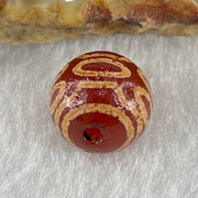 Natural Powerful Tibetan Old Oily Agate 7 Eyes Dzi Bead Heavenly Master (Tian Zhu) 七眼天诛 1.36g 10.0 by 10.2mm - Huangs Jadeite and Jewelry Pte Ltd