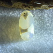 Natural Powerful Tibetan Old Oily Agate Tiger Tooth Daluo Dzi Bead Heavenly Master (Tian Zhu) 虎呀天诛 3.07g 20.1 by 10.3mm - Huangs Jadeite and Jewelry Pte Ltd