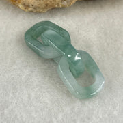 Type A Blueish Green with Faint White Jadeite Rolo Link Chain for Setting 2.43g 15.2 by 10.3 by 3.6mm - Huangs Jadeite and Jewelry Pte Ltd