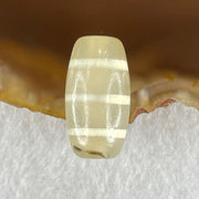 Natural Powerful Tibetan Old Oily Agate 3-Lines Dzi Bead Heavenly Master (Tian Zhu) 三行天诛 3.40g 19.9 by 10.5mm - Huangs Jadeite and Jewelry Pte Ltd