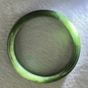 Type A Full Green Jadeite Bangle Internal Diameter 57.7mm 47.69g 12.5 by 7.5mm (Close to Perfect) - Huangs Jadeite and Jewelry Pte Ltd