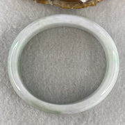 Natural Type A Light Lavender with Green Jadeite Oval Bangle 50.92g Inner Diameter 57.2mm 14.3 by 7.2mm (Slight External Rough) - Huangs Jadeite and Jewelry Pte Ltd