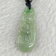 Type A Green Jadeite Ruyi Pendent 7.51g 33.9 by 14.2 by 6.0mm - Huangs Jadeite and Jewelry Pte Ltd