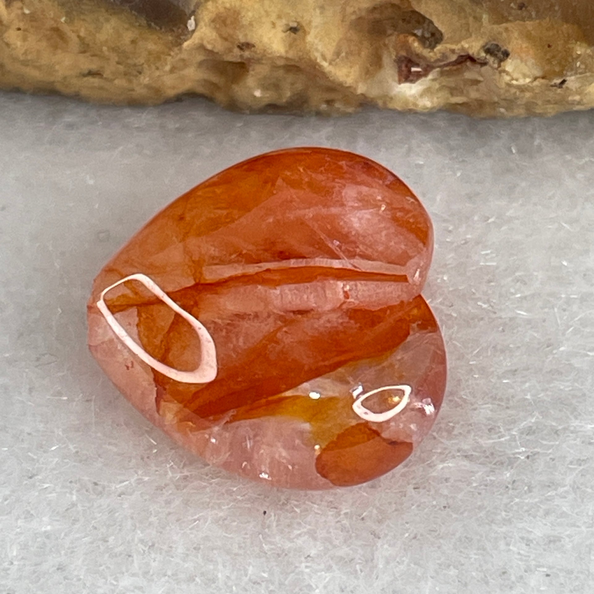 Natural Ferruginous Quartz Heart Shape Charm 1.81g 13.0 by 14.3 by 6.6mm - Huangs Jadeite and Jewelry Pte Ltd