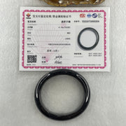 Natural Type A Opaque Wuji Black Jadeite Bangle 47.08g Inner Diameter 50.9mm 12.7 by 7.8mm (No Visible Line) - Huangs Jadeite and Jewelry Pte Ltd