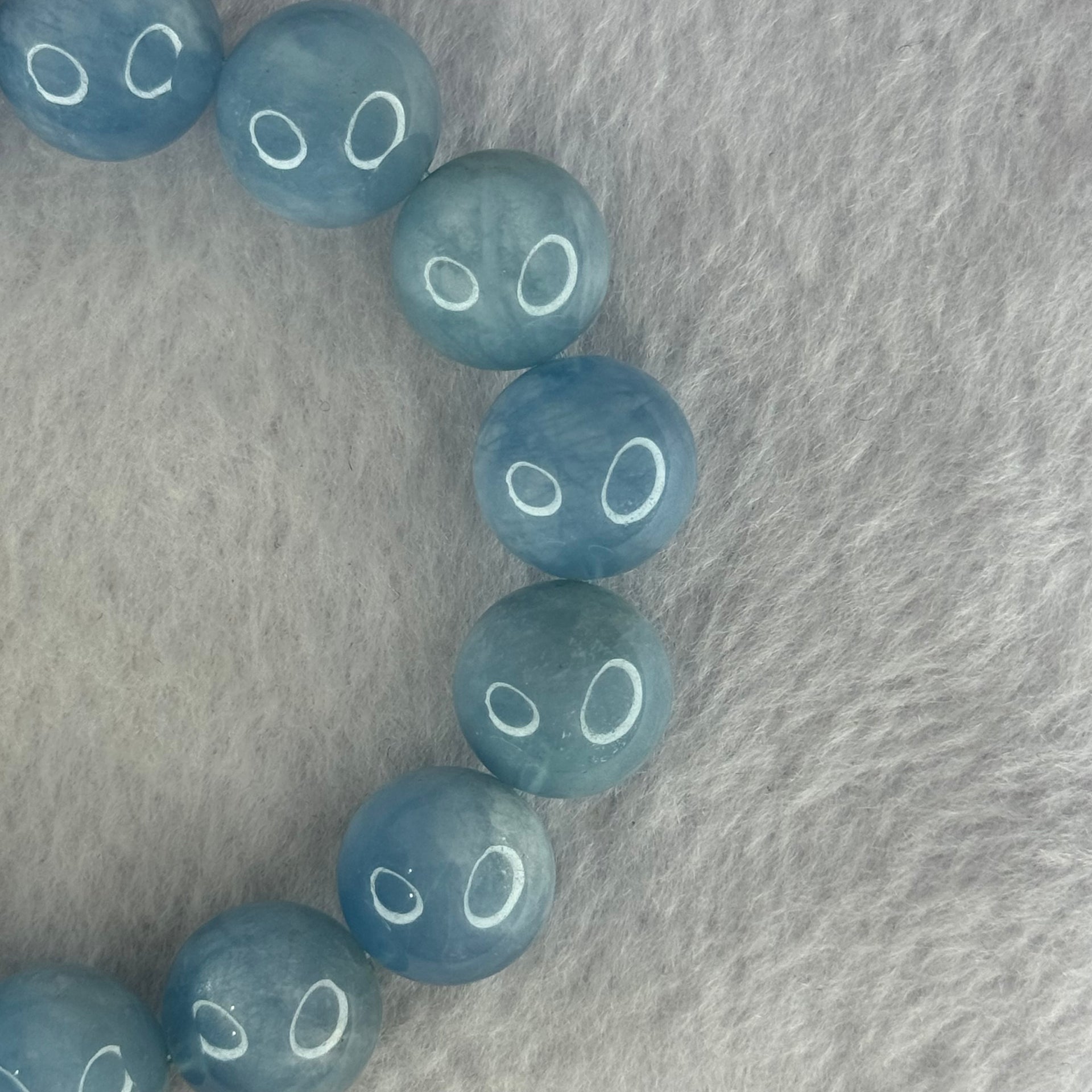 Natural Aquamarine Beads Bracelet 66.27g 19cm 14.8mm 15 Beads - Huangs Jadeite and Jewelry Pte Ltd