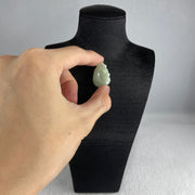 Natural Type A Green Jadeite Ruyi Pendant Charm 4.73g 25.5 by 18.3 by 5.9mm - Huangs Jadeite and Jewelry Pte Ltd