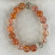 Average Grade Natural Red Sunstone Beads Bracelet 28.18g 15cm 10.8mm 18 Beads - Huangs Jadeite and Jewelry Pte Ltd