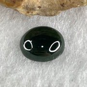 Type A Translucent Black Omphacite Jadeite Oval Cabouchon Stone For Setting 0.34g 8.2 by 6.9 by 3.0mm - Huangs Jadeite and Jewelry Pte Ltd