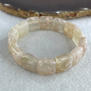 Natural Pinkish Flower Agate Shou Pai Bracelet 38.03g 16.5cm 14.2mm 14 Pcs - Huangs Jadeite and Jewelry Pte Ltd