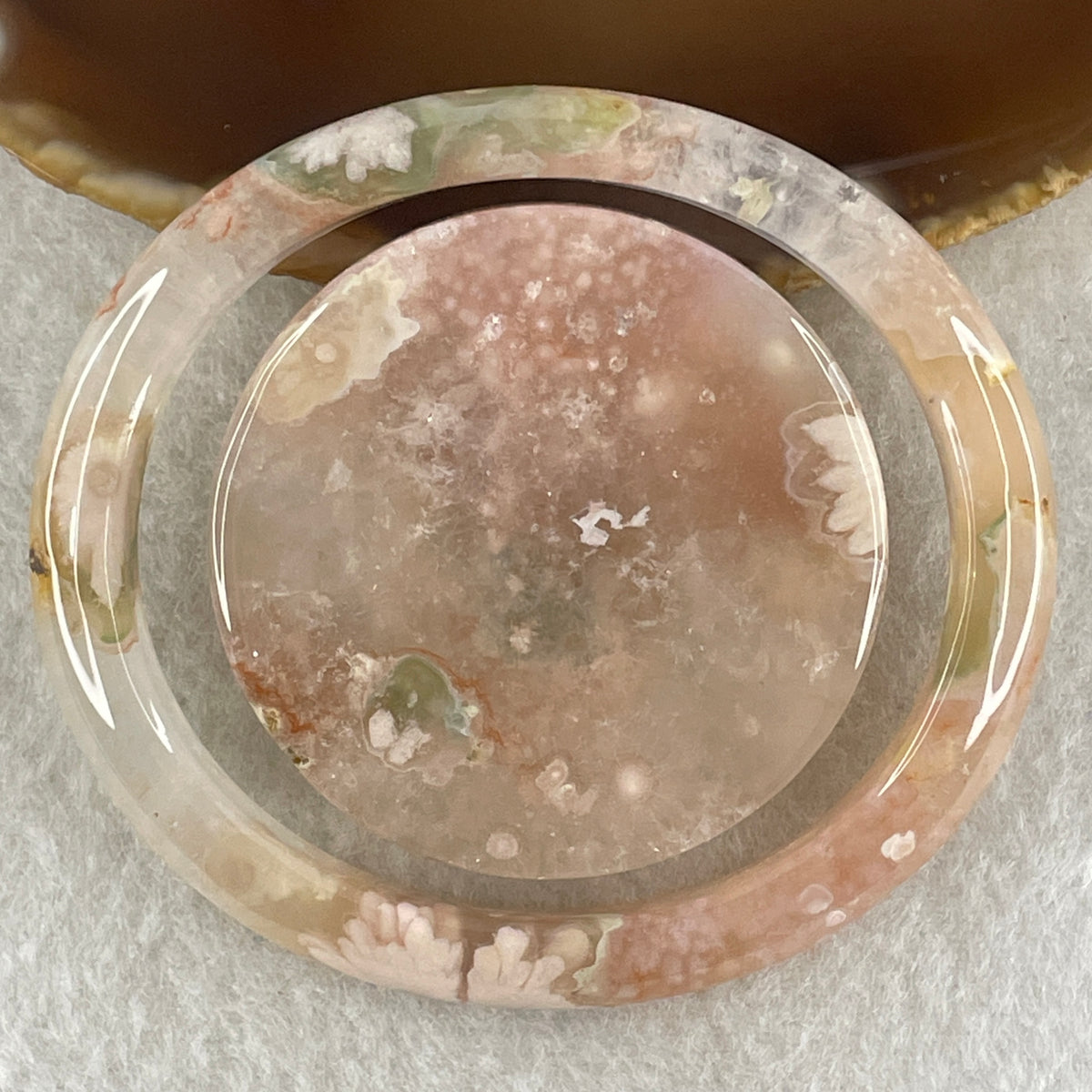 Natural Pink Flower Agate Oval Bangle Set | (68.69g | 55.6mm ID | 9.0 x 6.9mm | Blooming Self-Love & Emotional Renewal Anchor, Feng Shui Harmony & Sovereign Guifei Stacking Bangle Set) - Huangs Jadeite and Jewelry Pte Ltd
