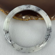 Type A Grey Wuji Piao Hua Jadeite Bangle Internal Diameter 58.3mm 50.61g 10.9 by 8.5mm (Close to Perfect) - Huangs Jadeite and Jewelry Pte Ltd