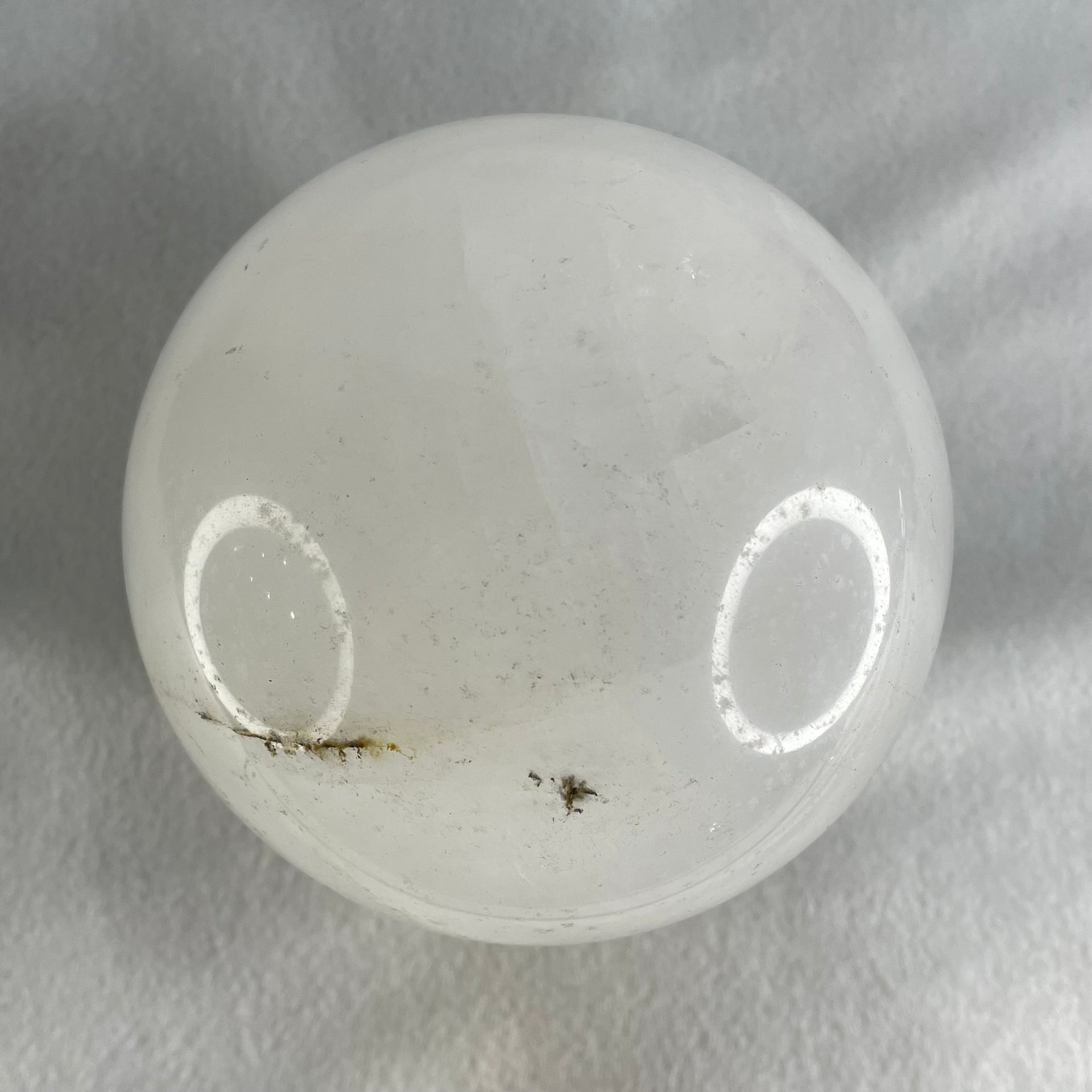 Natural Milky White Quartz Crystal Sphere Ball with Wooden Stand 1,706.3g 103.0 by 130.0mm - Huangs Jadeite and Jewelry Pte Ltd