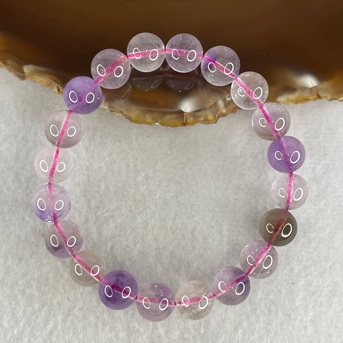 Certified Entry-Grade Natural Super 7 Crystal Beads Bracelet | Bold High-Density Showcase Strand | Authentic Sacred Seven Multi-Mineral Inclusions Quartz Spiritual Catalyst & Auric Shield Bracelet (24.86g | 16cm Length | 9.7mm | 20 Beads)