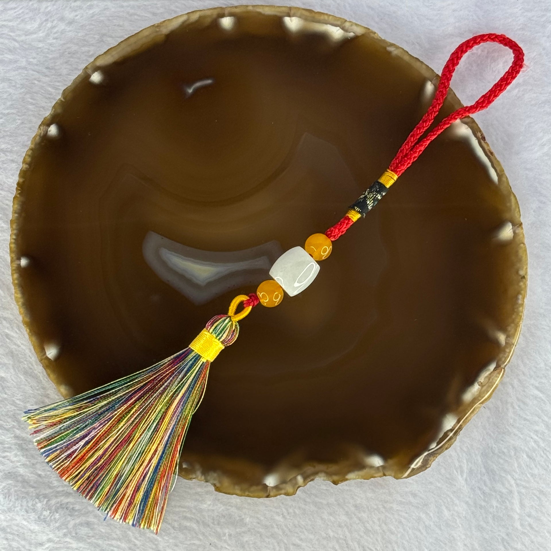 Type A Green with Yellow and Grey Wuji Jadeite Ping An Kou Donut Bracelet 5.64g 15.3 by 7.0mm - Huangs Jadeite and Jewelry Pte Ltd