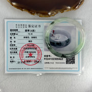 Type A Semi Icy Light Green Lavender with Moss Green Piao Hua Jadeite Bangle Internal Diameter 52.5mm 49.42g 14.0 by 7.2mm (Very Slight Internal Lines) - Huangs Jadeite and Jewelry Pte Ltd