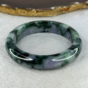 Type A Green Deep Lavender with Moss Green Jadeite Bangle Internal Diameter 58.5mm 68.42g 13.8 by 8.8mm (Slight Internal Line) - Huangs Jadeite and Jewelry Pte Ltd