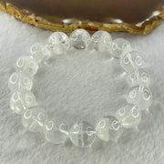 Natural White Phantom Quartz Beads Bracelet 52.69g 18.5cm 13.9mm 16 Beads - Huangs Jadeite and Jewelry Pte Ltd