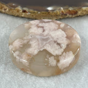 Natural Pink Flower Agate Oval Bangle Set | (63.99g | 54.6mm ID| 8.2 x 7.1mm | Blooming Self-Love & Emotional Renewal Anchor, Feng Shui Harmony & Petite Guifei Stacking Bangle Set) - Huangs Jadeite and Jewelry Pte Ltd