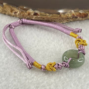Type A Blueish Green Jadeite Ping An Kou String Bracelet 3.02g 15.0 by 6.6mm - Huangs Jadeite and Jewelry Pte Ltd